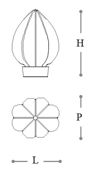 Dimensions of The Incanto Italamp table lamp